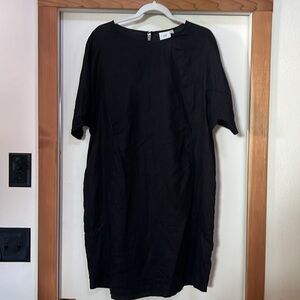 ELK french linen shift dress black size US 12